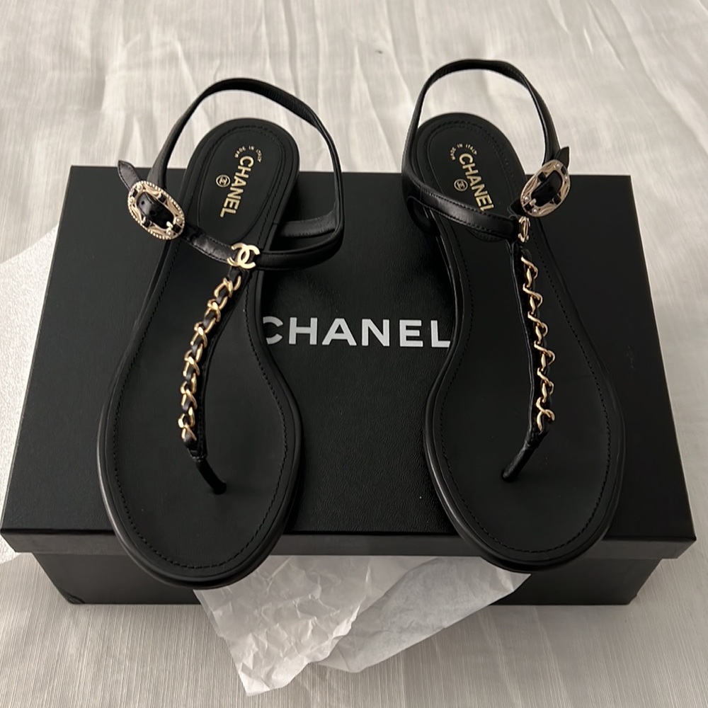 Chanel CC sandals. Worn only once